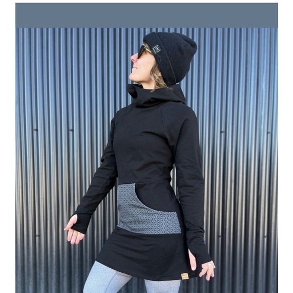 Seam Of Life Hemp Organic Cotton Hoodie Dress / size small - Picture 3 of 13